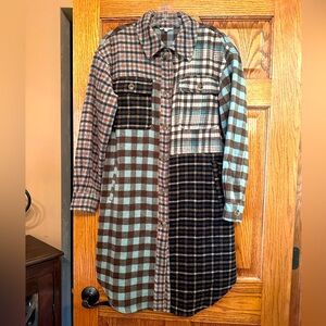 NWOT Plaid Longline Shacket